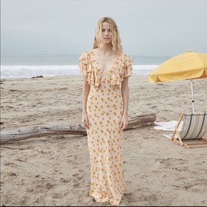 Doen Iris Dress Sunny Anemone Floral Maxi - Size Medium.